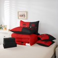 thumbnail image 6 of Homewish King Crown 7-Piece Twin Bedding Sets,Queen Letter Pattern Bedding Comforter Set,Red Black Rhombus Sheet Sets For Girls Kids,Breathable Home Decor Reversible, 6 of 8