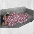 thumbnail image 6 of Birds Soft Flannel Fleece Blanket, Poultry Concept Abstract White Silhouettes of Fluffy Chickens and Tiny Sparrow Birds, Cozy Plush for Indoor and Outdoor Use, 70" x 90", Multicolor, by Ambesonne, 6 of 6