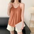 thumbnail image 4 of Gfyviroh Cami Tops for Women Solid Color Pleated Sleeveless Tops Loose Soft Comfortable Spaghetti Strap Lounge Tops, 4 of 8