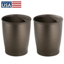 Plastic Round Bathroom Trash Cans - Ideal for Primary and Guest Bathrooms or Home Offices - Made in USA