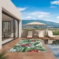 thumbnail image 3 of Tropical Plants Outdoor Rug for Patio/Deck/Porch, Non-Slip Large Area Rug 5 x 7 Ft, Summer Watercolor Parrots Green Leaves Indoor Outdoor Rugs Washable Area Rugs, Reversible Camping Rug Carpet Runner, 3 of 8