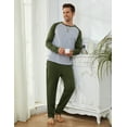 thumbnail image 6 of Mens Cotton Pajama Sets Long Sleeve Sleepwear for Men 2 Piece Mens Loungewear Sets with Pocket, Sizes S-XXL, 6 of 12