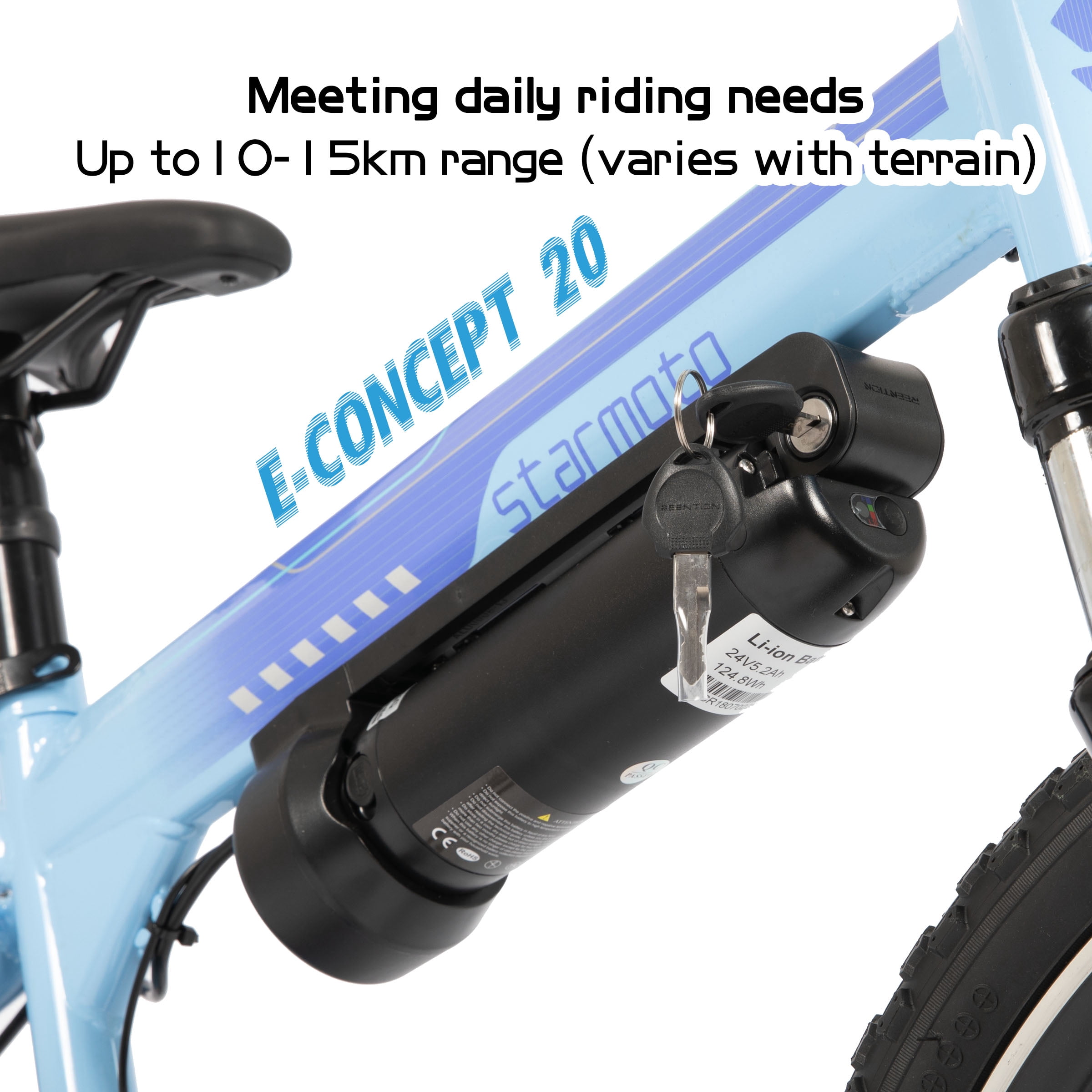 JOYSTAR Radspur Electric Bike 20" with 250W Brushless Motor, 15 Miles 15MPH Electric Mountain Bicycle with Removable Battery, Blue