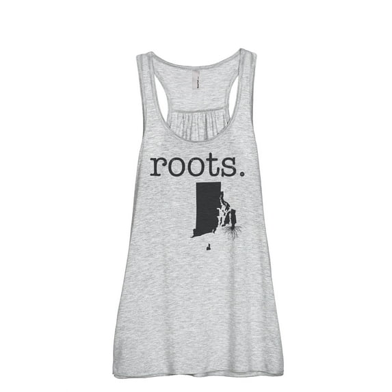 Thread Tank Home Roots State Rhode Island RI Women's Sleeveless Flowy Racerback Tank Top Sport Grey Medium