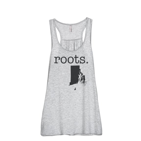 Thread Tank Home Roots State Rhode Island RI Women's Sleeveless Flowy Racerback Tank Top Sport Grey X-Large