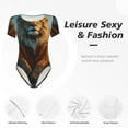 thumbnail image 4 of Rocae Prairie Meditating Lion for One Piece Round Neck Short Sleeve Bodysuits for Women Casual Basic Bodysuit Daily Jumpsuit T Shirts-Medium, 4 of 7
