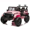 thumbnail image 4 of Joyracer 800W 24 Volt Ride on Toys for Big Kids, 4WD/2WD Switchable, 2 Seater Ride on Truck Car w/ Remote Control, Power Car Wheels, 3 Speeds, Spring Suspension, Bluetooth Music, Pink, 4 of 10