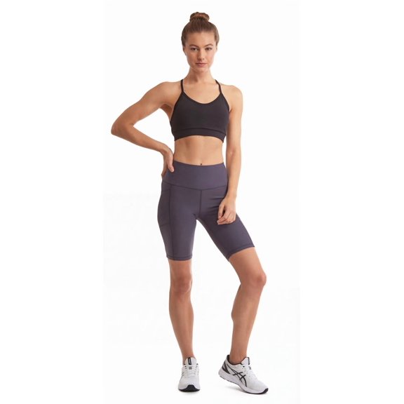 Turtle Bay New York Womens High Waist Double Knit Cycle Shorts with Pockets