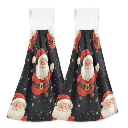 

2 Bathroom Towels Kitchen Towels 18.2x14In Velcro Hand Wipes Dish Cloths & Dish Towels Washroom Towels Face Towel Hand Wipes Cute Cartoon Santa Claus2