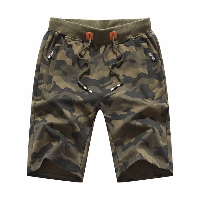 Shorts d'Été avec Poche Zippée, Sangle de Taille, Shorts de Sport Décontractés, Activités Extérieures, Course, Vert Armée m