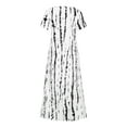 thumbnail image 5 of 50% Off Clear! Plus Size Short Sleeve Dress for Women Summer Tie-Dye Floral Print Swing Midi Dress, 5 of 8