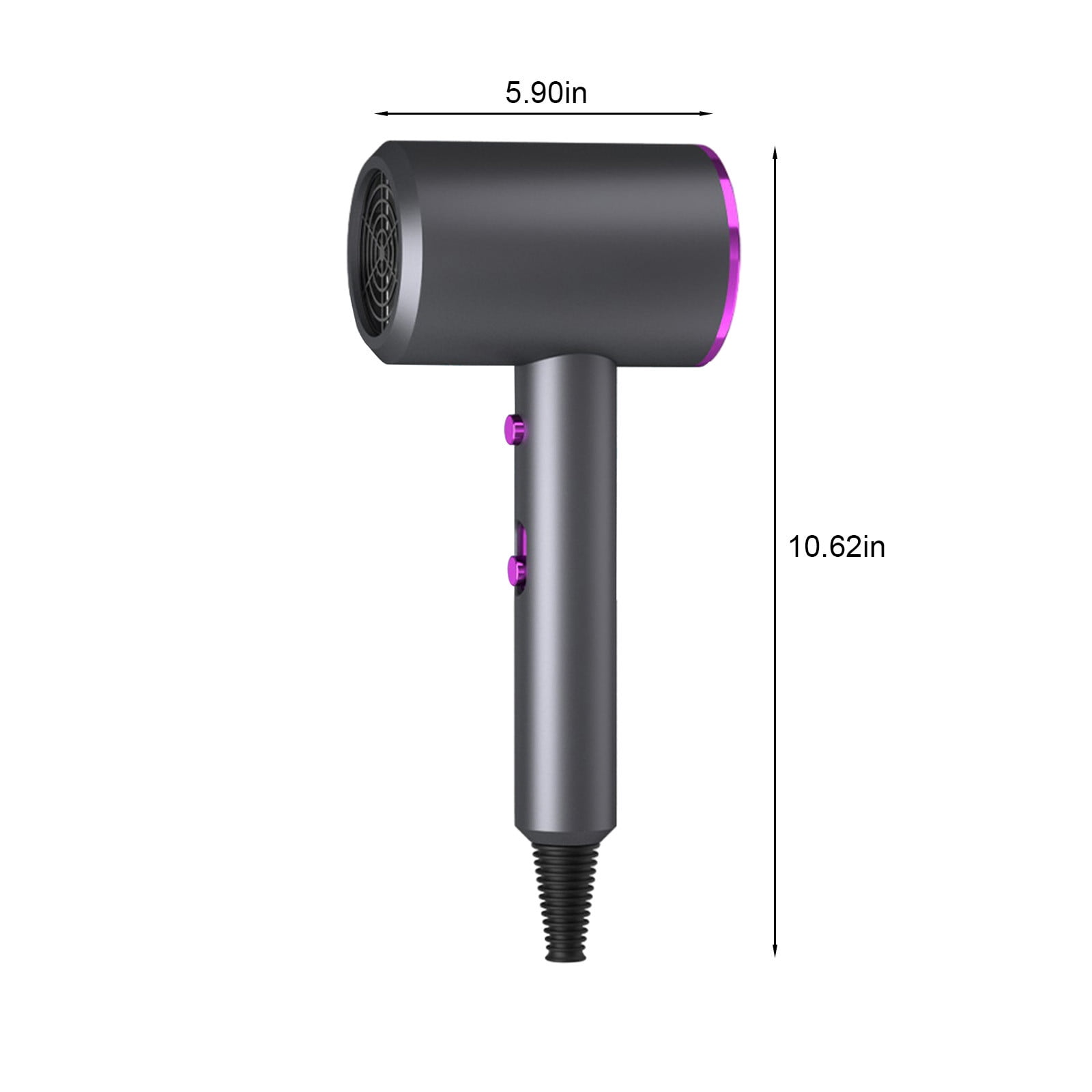 Negative Ion Hair Dryer, Compact Portable Blow Dryer, Fast Drying Hair Styling Tool, Quiet Operation with Diffuser, Home and Travel Use