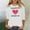 White, variant on Guzom Womens Gray Valentine's Day Casual Tee, Crew Neck Three-Quarter Sleeves Stretchy Top with Heart Print,Size 3XL