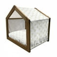thumbnail image 2 of Gingko Pet House, Maidenhair Tree Leaves Healing Herbs Petals Botanical Nature Print, Outdoor & Indoor Portable Dog Kennel with Pillow and Cover, 5 Sizes, Pale Green and White, by Ambesonne, 2 of 5