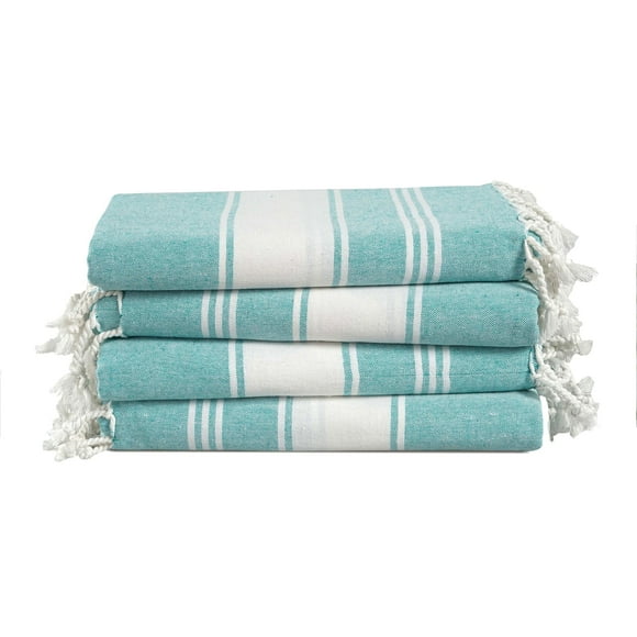Toalla de playa LANE LINEN de gran tamaño, paquete de 4 unidades, 39 x 71 cm, color verde cazador