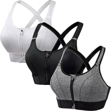 

Xmarks 3 Pack Women s Medium Support Cross Back Wirefree Removable Cups Yoga Sport Bra US 4XL