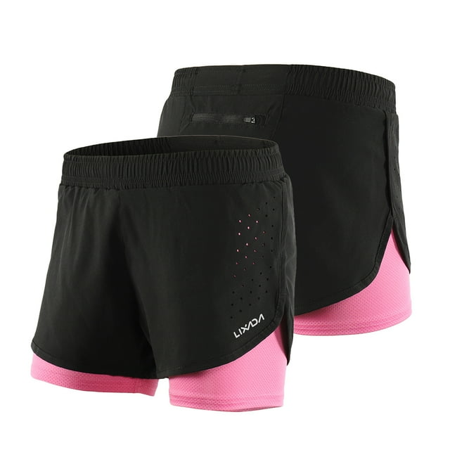 Shorts Deportivos Lixada Shorts para correr 2 en 1 para mujer Secado rápido Ejercicio de entrenamien Lixada Shorts Deportivos