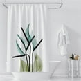 thumbnail image 3 of Custom Shower Curtain Fresh Green Leaf Flower Bathroom Shower Curtain Thickened Polyester Belt Hook Mildew-Proof Shower Curtain, 3 of 5