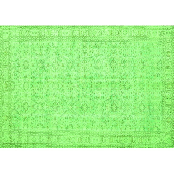 Ahgly Company Indoor Rectangle Persian Green Traditional Area Rugs, 7' x 9'