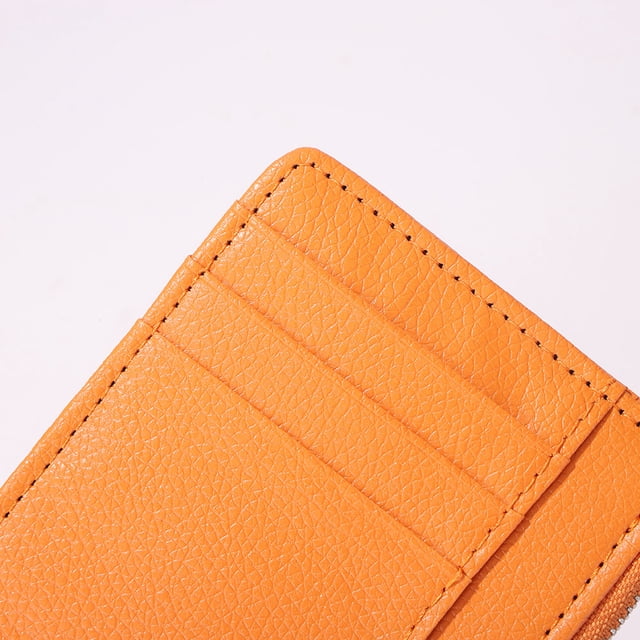 Monedero Monedero de cuero retro para mujer y hombre, con cremallera, diseño de litchi, tarjetero (naranja) Likrtyny Para Estrenar
