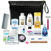 Convenience Kits International Womens Premium 20-Piece Kit with Travel Size TSA Compliant Essentials in Stylish Cosmetic Bag