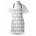 thumbnail image 3 of Grey Apron Spherical Disc Shaped Internal Pitch Bowls Spiral Mesh Hoop Concept Design Print, Unisex Kitchen Bib Apron with Adjustable Neck for Cooking Baking Gardening, White Gainsboro, by Ambesonne, 3 of 3