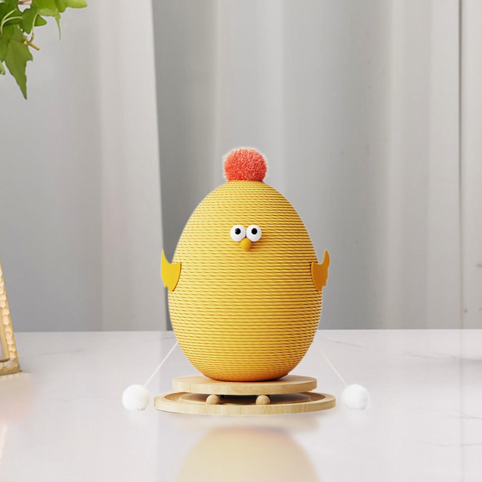 CarpNettore Cat Scratching Post Chick Cat Scratcher Toy Pet Furniture Interactive Ball Track yellow