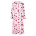 thumbnail image 2 of ameIAEA Robe de la Saint-Valentin pour Femmes Manches Longues Col Rond Robe Décontractée Robe Maxi Ligne A avec Poches, 2 of 4