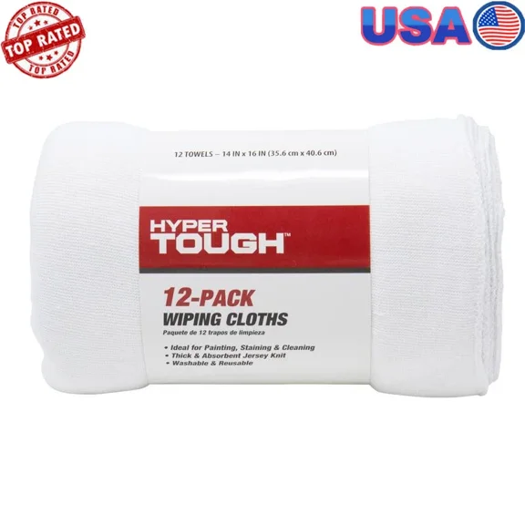 12 Pack All Purpose Wiping Cloths Thick Absorbent Reusable Multi Surface New