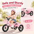 thumbnail image 4 of Kids Tricycle for Girls Ages 4-9, Akaber 16" Tricycle for Kids with 2 Storage Baskets, Dual Handbrake, Pink, 4 of 9