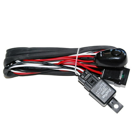 Light Wiring Harness Relay Switch for Off Road Fog Driving LED Lights, Universal wiring harness kit. Will work on all Halogen, HID and LED lights and light.., By Power Bulbs from