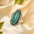 thumbnail image 4 of Chalcedony Stone Ring 925 Sterling Silver Statement Ring For Women Handmade Gemstone Christmas Jewellery Gift For Her Size 12.5, 4 of 7