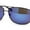 Gunmetal - Blue Mirror, variant on Mens Narrow Rectangle Spring Hinge Luxe Officer Metal Rim Sunglasses All Black