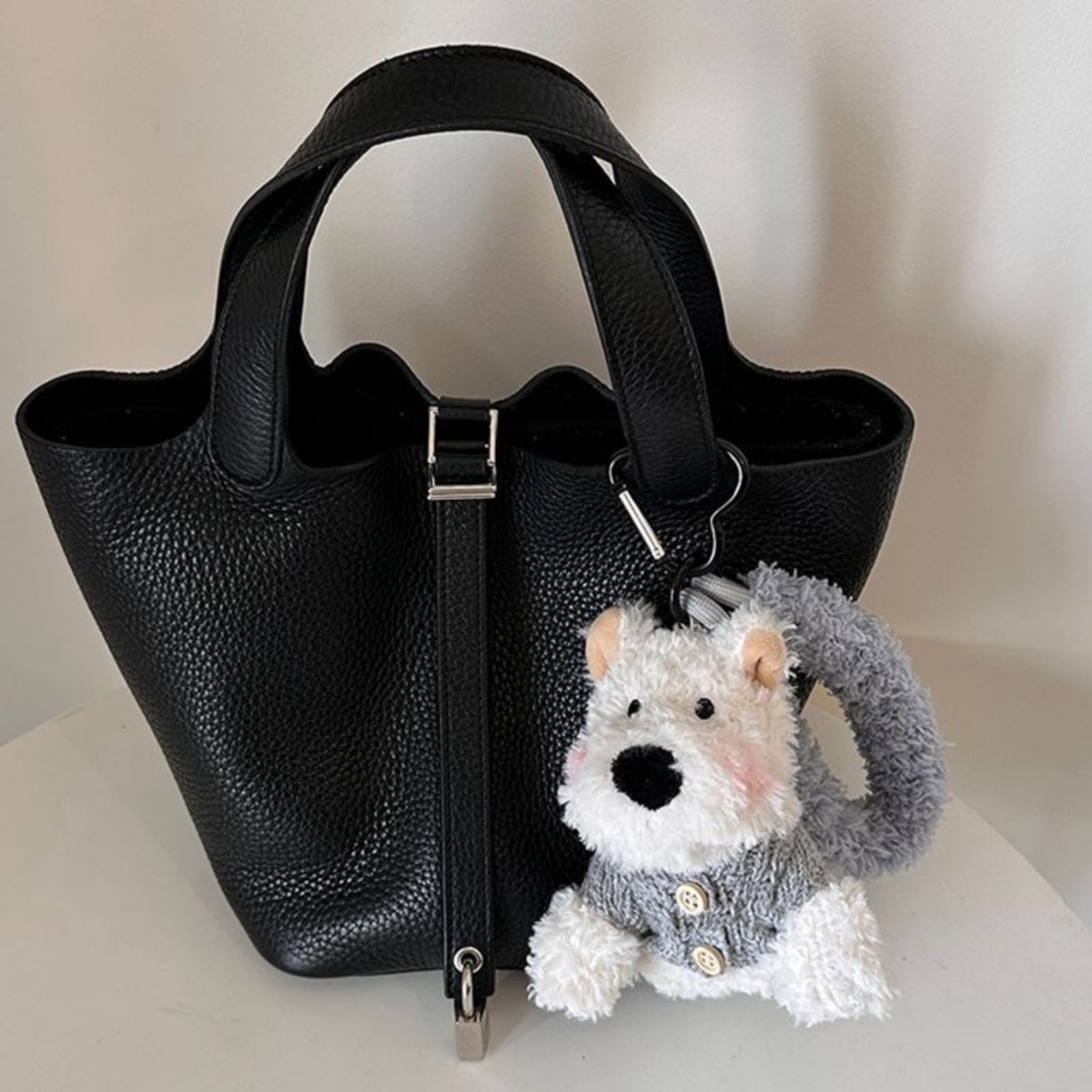 New West Highland Terrier Plush Keychain Cute Bag Charm for Girls Fluffy Car Pendant