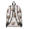 thumbnail image 3 of Highland Cow and Flower Print Backpack for School, Cute School Bag with Adjustable Shoulder Straps and Padded Back, 15.7"x11.8"x5.5", 3 of 5