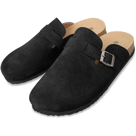 

Boston Suede Clogs for Women Men Dupes Unisex Arizona Delano Slip-on Potato Shoes Footbed Cork Clogs and Mules