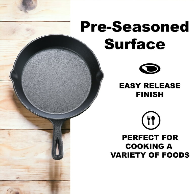 Mainstays 10.5" Pre-Seasoned Cast Iron Skillet - Versatile Cookware for Home and Outdoor Cooking