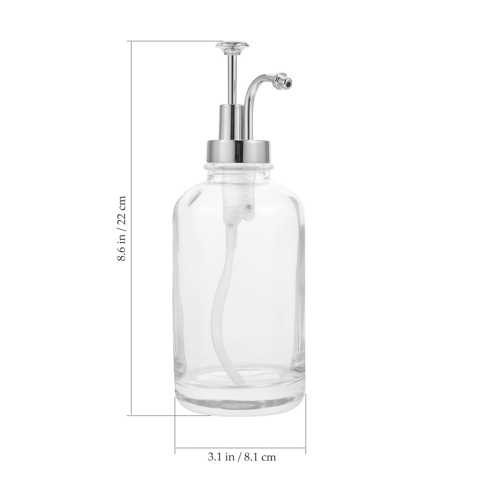 OHOIOLLA Syrup Dispenser Glass Stainless Steel 1Set 8.7X3.2X3.2In