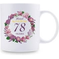 thumbnail image 2 of 78th Birthday Gifts for Women, Mom, Grandma, Sister, Wife, Friend, Aunt - Blessed By God for 78 Years with A Garland Birthday Mug - 11oz Coffee Mug (78th Birthday Gift), 2 of 6