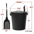 thumbnail image 5 of 5.15 Gallon Galvanized Metal Coal Bucket with Handle Lid and Shovel, Indoor Outdoor Black Hot Pail for , Grill, Wood Burning Stoves, Fireplace, Accessories, 5 of 8