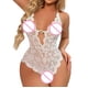 thumbnail image 4 of Gibobby Lencería de encaje Día de San Valentín Pijama sexy con transparente de encaje para mujer Lencería sexy(Blanco, G), 4 of 5
