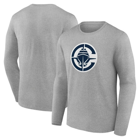 Men's Gray LA Clippers Primary Logo Long Sleeve T-Shirt