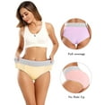 thumbnail image 3 of POKARLA Women's High Waisted Cotton Underwear Soft Breathable Panties Stretch Briefs Regular & Plus Size 5-Pack, 3 of 7