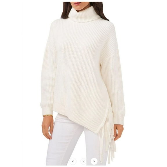 new Vince Camuto women sweater 9251249 fall harmony antique white cotton 1X $129