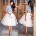 thumbnail image 1 of Jupes Tutu en Tulle pour Femmes, Ligne A, Courtes, Bal de Promo, Fête, Longueur Genou, Jupon, Robe, 1 of 1