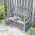 thumbnail image 4 of Costway Patio Glider Loveseat Chair Swing Rocking Bench with Slatted Seat & Curved Backrest Gray, 4 of 9