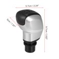 thumbnail image 5 of 5 Speed Gear Shift Knob Manual Gear Shift Lever Shifter Head Knob for Citroen for Peugeot Black Faux Leather Silver Tone, 5 of 6