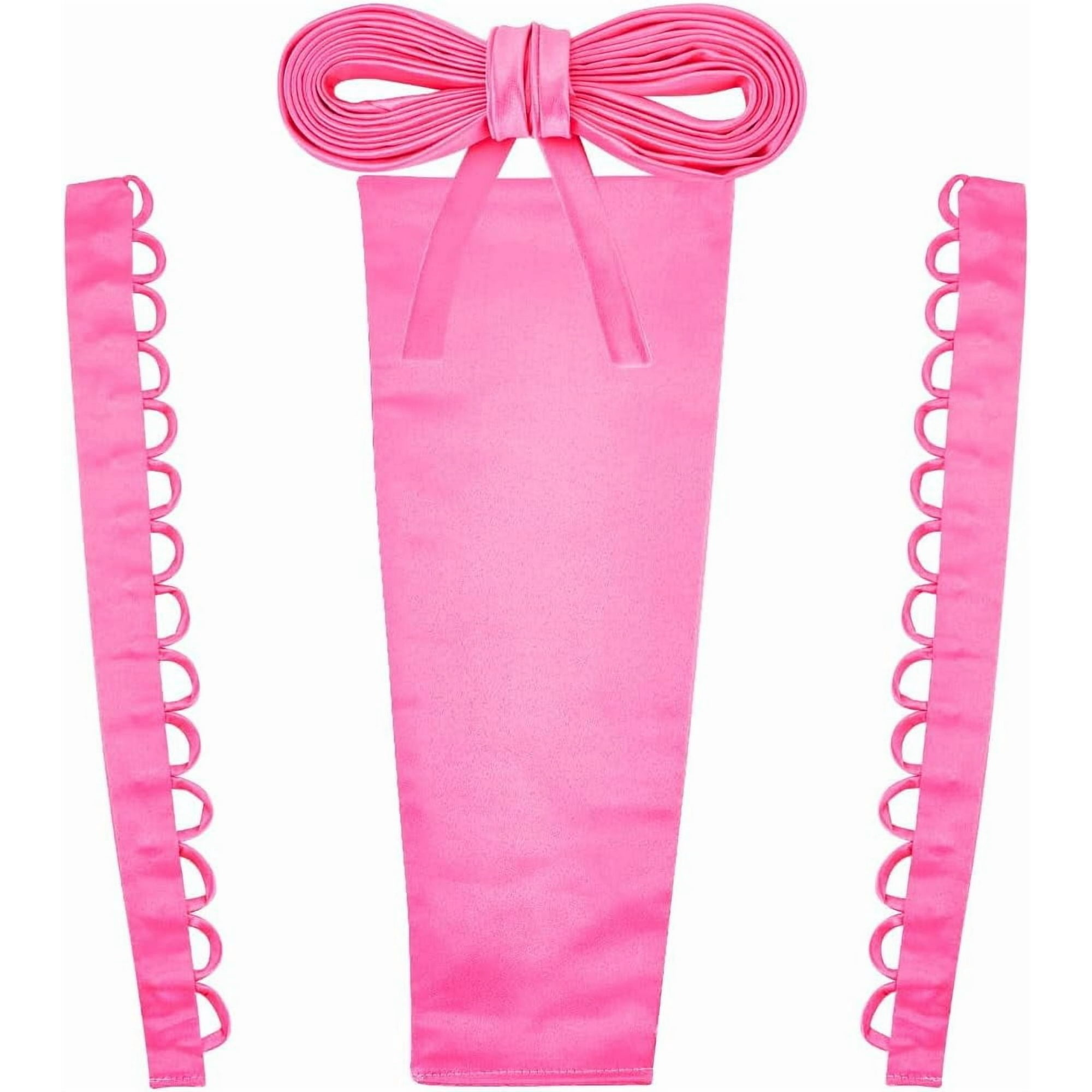 4Pcs Satin Corset Back Kit Pink Cloth Lace Up Panel Extender