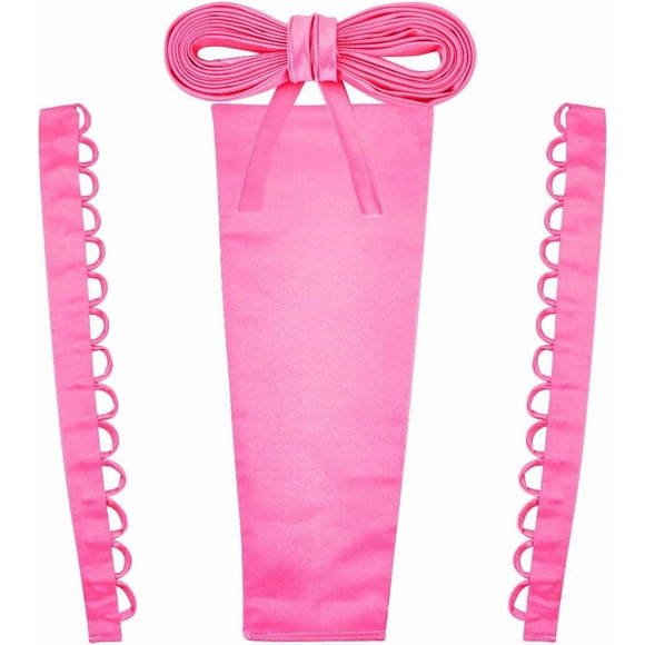 4 Pcs Kit de Dos en Satin Corset Rose Panneau de Lacets en Tissu Rallonge Fermeture Éclair Rubans Réglables Corsets pour Robe de Bal Mariage Formel Accessoires d'Artisanat DIY