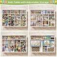 thumbnail image 5 of GITAWUSA 3-in-1 Construction Play Table with Storage Compatible with Lego, Rolling Kids Activity Table, Double Sided Desktop, Train Table for Toddlers 3-8, Convenient Storage Under The Bed and Sofa, 5 of 7